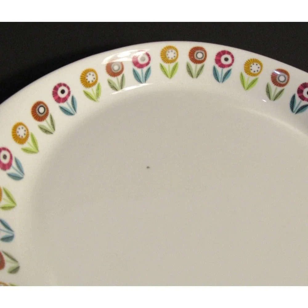 Upsala-Ekeby Karlskrona Ignis Dukat Roung Baking Dish Sweden MCM Floral 11.25in